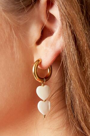 İnci kalpli küpeler - #summergirls koleksiyonu White gold Sea Shells h5 Resim3